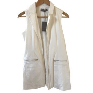 NWT Vero Moda Women Long Blazer White Size Med Office Preppy Academia City Chic